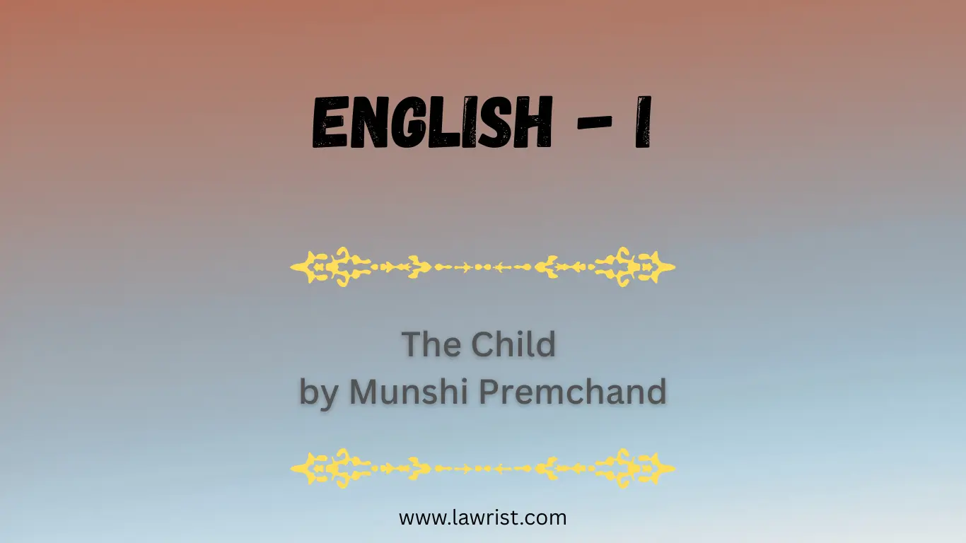 Short Story: The Child by Munshi Premchand